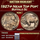 *Highlight* 1927-p Buffalo Nickel Near Top Pop! 5c ms67+ SEGS (fc)