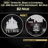 2021 Tetris St. Basil's Cathedral 1oz .999 Silver 37th Aniversary  $2 Niue Grades Ungraded