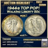 *Highlight* 1944-s Walking Liberty Half Dollar TOP POP! 50c ms67+ SEGS (fc)