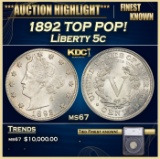 *Highlight* 1892 Liberty Nickel TOP POP! 5c ms67 SEGS (fc)