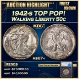 *Highlight* 1942-s Walking Liberty Half Dollar TOP POP! 50c ms67+ SEGS (fc)