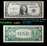1935H Key To Series $1 Blue Seal Silver Certificate Key To Series Grades Select CU
