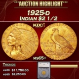 *Highlight* 1925-d Gold Indian Quarter Eagle $2 1/2 ms65+ SEGS (fc)