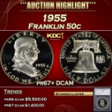 *Highlight* 1955 Proof Franklin Half Dollar 50c pr67+ DCAM SEGS (fc)