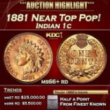*Highlight* 1881 Indian Cent Near Top Pop! 1c ms66+ rd SEGS (fc)