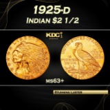 1925-d Gold Indian Quarter Eagle $2 1/2 Grades Select+ Unc