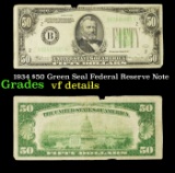 1934 $50 Green Seal Federal Reserve Note Grades vf details