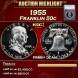 *Highlight* 1955 Proof Franklin Half Dollar 50c pr66+ dcam SEGS (fc)