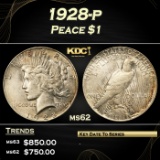 1928-p Peace Dollar $1 Grades Select Unc