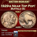*Highlight* 1929-s Buffalo Nickel Near Top Pop! 5c ms66+ SEGS (fc)