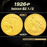1926-p Gold Indian Quarter Eagle $2 1/2 Grades Select+ Unc