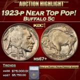 *Highlight* 1923-p Buffalo Nickel Near Top Pop! 5c ms67+ SEGS (fc)
