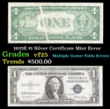 1935E $1 Blue Seal Silver Certificate Grades vf+ Error