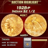 *Highlight* 1928-p Gold Indian Quarter Eagle $2 1/2 ms65+ SEGS (fc)