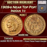 *Highlight* 1909-s Indian Cent Near Top Pop! 1c ms66 rd SEGS (fc)