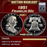 *Highlight* 1951 Proof Franklin Half Dollar 50c pr66 dcam SEGS (fc)