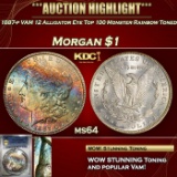 *Highlight* PCGS 1887-p VAM 12 Alligator Eye Top 100 Morgan Dollar Monster Rainbow Toned $1 ms64 PCG
