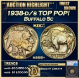 *Highlight* 1938-d/s Buffalo Nickel TOP POP! 5c ms68+ SEGS (fc)