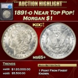 *Highlight* 1891-o Morgan Dollar Near Top Pop! $1 ms65+ SEGS (fc)