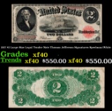 1917 $2 Large Size Legal Tender Note Thomas Jefferson Grades xf Signatures Speelman/White