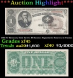 *Highlight* 1890 $1 Treasury Note Edwin M Stanton Grades xf+ Signatures Rosecrans/Huston (fc)