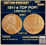 *Highlight* 1911-s Lincoln Cent TOP POP! 1c ms67 bn SEGS (fc)
