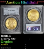 *Highlight* PCGS 1898-s Gold Liberty Double Eagle $20 ms63 PCGS (fc)