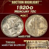 *Highlight* 1920-d Mercury Dime 10c ms65 FSB SEGS (fc)