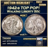 *Highlight* 1942-s Walking Liberty Half Dollar TOP POP! 50c ms67+ SEGS (fc)
