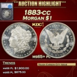 *Highlight* 1883-cc Morgan Dollar $1 ms65+ pl SEGS (fc)