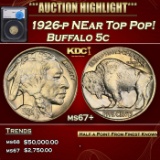 *Highlight* 1926-p Buffalo Nickel NEar Top Pop! 5c ms67+ SEGS (fc)