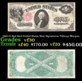 1880 $1 Red Seal United States Note Grades vf++ Signatures Tillman/Morgan