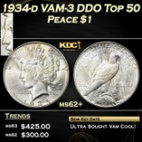 1934-d Peace Dollar VAM-3 DDO Top 50 $1 Grades Select Unc