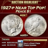 *Highlight* 1927-p Peace Dollar Near Top Pop! $1 ms65+ SEGS (fc)
