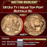 *Highlight* 1913-d Ty I Buffalo Nickel Near Top Pop! 5c ms67+ SEGS (fc)