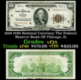 1929 $100 National Currency The Federal Reserve Bank OF Chicago, IL Grades vf++