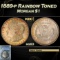 PCGS 1889-p Morgan Dollar Rainbow Toned $1 ms63 PCGS