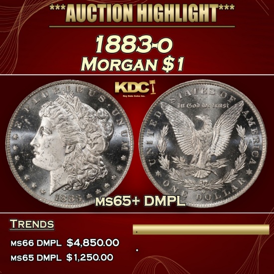 1883-o Morgan Dollar $1 ms65+ DMPL SEGS