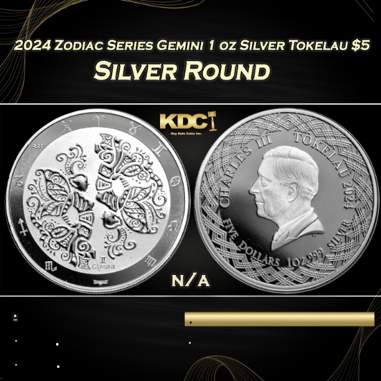 2024 Zodiac Series Gemini 1 oz Silver Tokelau $5