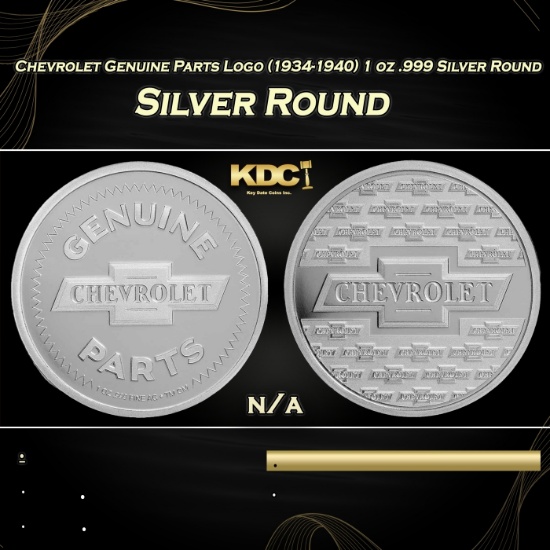 Chevrolet Genuine Parts Logo (1934-1940) 1 oz .999 Silver Round