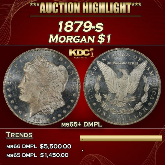 IC 1879-s Morgan Dollar $1 ms65+ DMPL SEGS