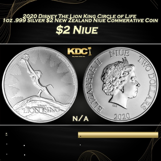 2020 Disney The Lion King Circle of Life 1oz .999 Silver $2 New Zealand Niue Commerative Coin Grades