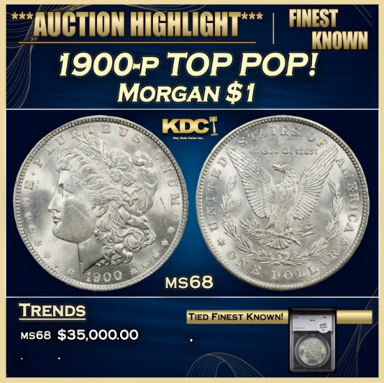 YC 1900-p Morgan Dollar TOP POP! $1 ms68 SEGS