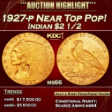 IC 1927-p Gold Indian Quarter Eagle Near Top Pop! $2 1/2 GEM+ Unc USCG