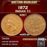 YC 1872 Indian Cent 1c ms65 bn SEGS