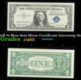 1957B $1 Blue Seal Silver Certificate Intresting Seral # Grades Gem CU