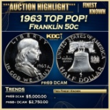 IC 1963 Proof Franklin Half Dollar TOP POP! 50c pr69 DCAM SEGS