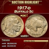 IC 1917-d Buffalo Nickel 5c ms65+ SEGS
