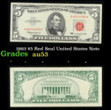 1963 $5 Red Seal United States Note Grades Select AU