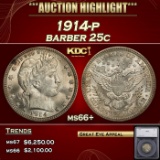 1914-p Barber Quarter 25c ms66+ SEGS